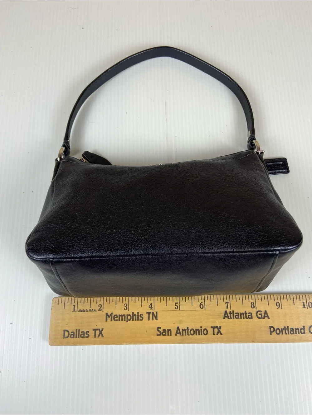 Coach Black Leather Mini Shoulder Bag Y2K Baguette Purse